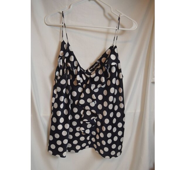 Karl Lagerfeld Paris Polka Dot Ruffle Tank Top Size XXL - Picture 1 of 2